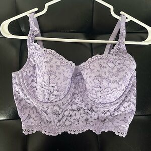 Lavender Victoria’s Secret Floral Corset Bra Top